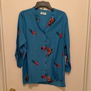 Blue Floral Women's Top